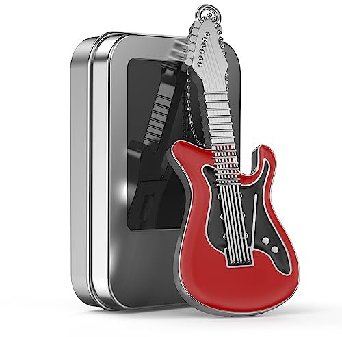 USB Stick 16GB Cool Metall USB 2.0 Flash Drive 16 GB Speicherstick Rote Gitarre Pendrive Memory Stick Witzig USB Flash Laufwerk mit Geschenkbox Geschenk für Mutter/Schwester/Mädchen by FEBNISCTE