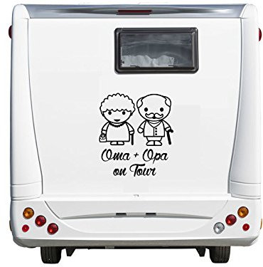 wDesigns Autoaufkleber Oma & Opa on Tour Wohnmobil Wohnwagen Camper Caravan Sticker