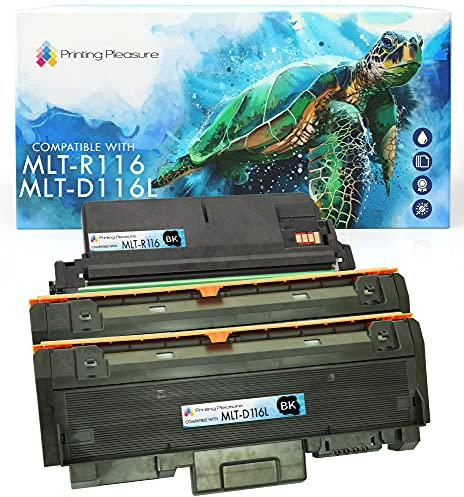 Trommeleinheit MLT-R116 & 2x Toner MLT-D116L kompatibel für Samsung Xpress SL-M2625 M2625D M2675F M2675FN M2825DW M2825ND M2835 M2835DW M2875FD M2875FW M2875ND M2885 M2885FW - Schwarz, hohe Kapazität