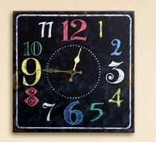 Gilde MDF Wanduhr m.farbigen Ziffern quadratisch, Hintergrund dunkelbraun Länge 4 cm Breite 40 cm Höhe 40 cm 44896