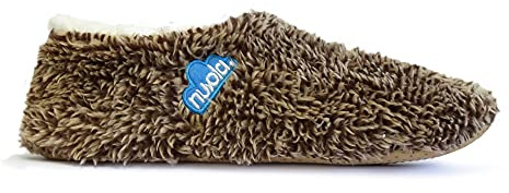 NUVOLA. Hausschuhe Herren Damen Rutschfester Sohle warm gepolstert bequem braun 46/47 EU