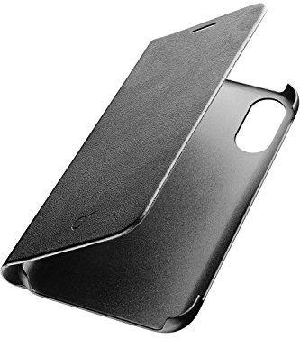 Cellular Line BOOKESSIPH8K Custodia a Libro per iPhone x Effetto Finta Pelle, colore Nero