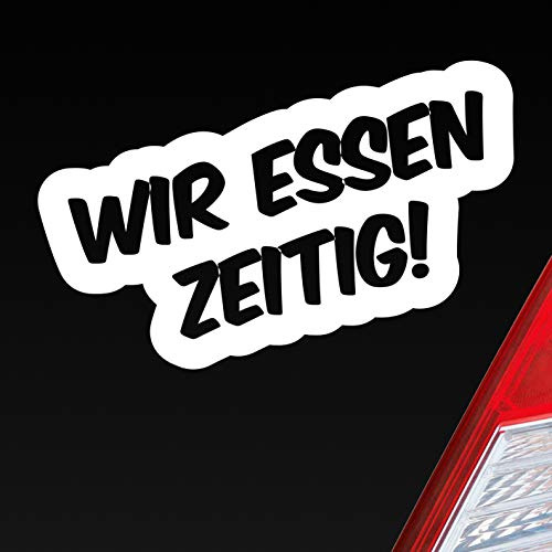Hellweg Druckerei Wir Essen zeitig Abendessen Essenszeit Auto Aufkleber Sticker Heckscheibenaufkleber