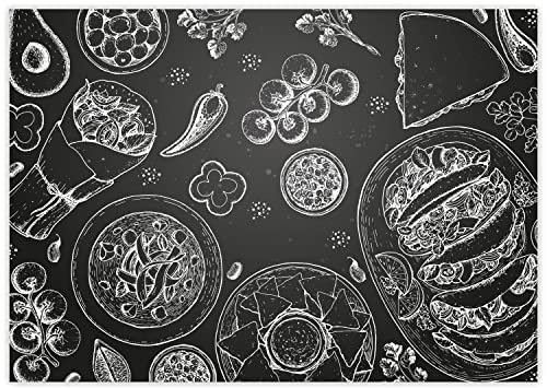 100 Tischunterlagen mit Menü-Motiv Tafel I DIN A3 eckig I Platz-Set aus Papier I trendiges Design I Einweg Tischset I schwarz weiß I Gastronomie und Haushalt I dv817