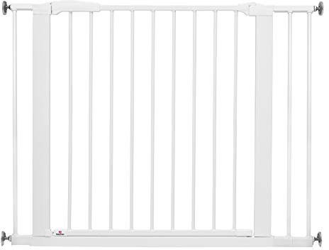 BabyDan Swing Shut, Ohne bohren Treppenschutzgitter, 77,3-103,6 cm, Babygitter/Sicherheitsgitter, Weiß, Hergestellt in Dänemark - (Haustiergitter/Hundegitter)
