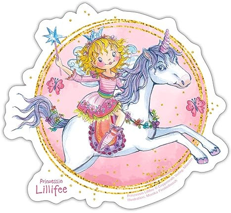 Spreadshirt Prinzessin Lillifee Reitet Auf Einhorn Rosalie Sticker, max. 10 x 10 cm, 10 x 10 cm, Mattweiß