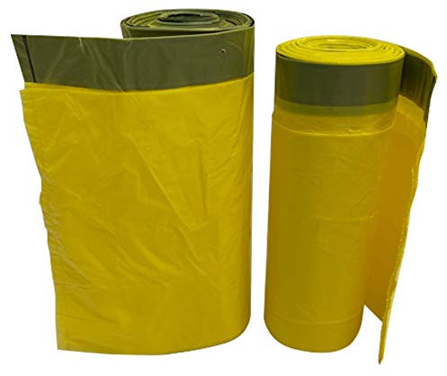 Bolsas de basura 300 bolsas amarillas de 90 l con cordón de 20 rollos