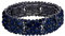 EVER FAITH Damen Runde Österreichische Kristall Elegante Braut Stretch-Armband (Marineblau Schwarz-Ton)