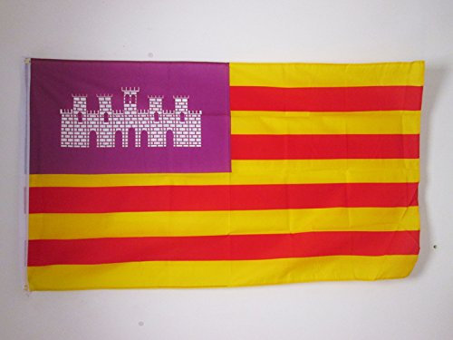 AZ FLAG - Bandera Islas Baleares - 90x60 cm - Bandera Baleárica 100% Poliéster Con Ojales de Metal integrados - 50g - Colores Vivos Y Resistente A La Decoloración