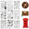 GLOBLELAND 9 Stück Silikonstempel Set Klare Stempel Memorandum, Elefant, Kalender, Brief Transparentes Stempel Siegel Clear Stamps für Kartenherstellung und DIY Scrapbooking Dekor