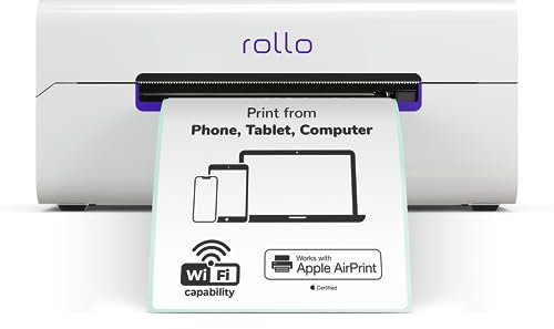 ROLLO Kabelloser Versand-Etikettendrucker – AirPrint, Wi-Fi – Druck von iPhone, iPad, Mac, Windows, Chromebook, Android