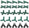 25 Stück Steckverbinder Rohrverbinder 3 Wege 4 Wege Verbindungsstücke, PVC Eckverbinder, für Gewächshäuser Rahmen Regale (Grün Set für 16mm)