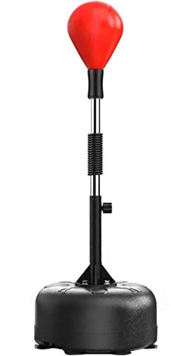 Boxing Speed Ball, Reflex Ball Cobra Bag Mit Ständer, Höhenverstellbarer Freistehender Speed Trainer Mit Solidem Punchingball (Color : Red, S : 140~185cm)