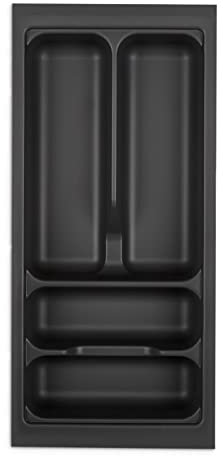 KÖNIG Besteckeinsatz I Lavagrau mit Perlstruktur für SO-Box, Blum Tandembox u. ModernBox mit Korpusbreiten 300-1200 mm (30er Korpus - 219 x 473 mm)