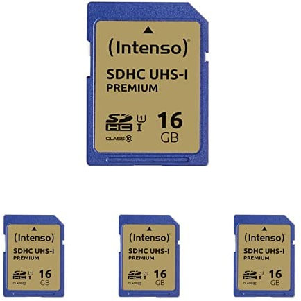 Intenso SDHC UHS-I 16GB Class 10 Speicherkarte blau, 4er Pack