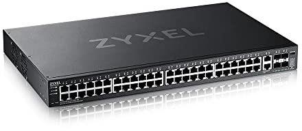 Zyxel 48 Port Network Ethernet Switch | L3 Access | 10G | XGS2220-54 | 48x Gigabit + 2x 10G + 4x 10G SFP+ Ports, Smart Fan Design, Layer 3 Management, NebulaFlex