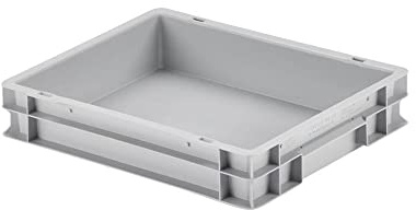 PROREGAL Eurobehälter mit geschlossenem Griff | HxBxT 7,5x30x40cm | 9 Liter | Grau | Eurobox, Transportbox, Transportbehälter, Stapelbehälter