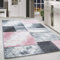 HomebyHome Teppich Wohnzimmer 240x340 cm Rosa Kariert Konturschnitt Design - Schlafzimmer Teppich Kurzflor Extra Weich Pflegeleicht Teppiche für Küche Esszimmer Jugendzimmer - Carpet Living Room