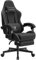 Dowinx Gaming Chair for Adults, Computer Chairs with Footrest, Ergonomic PC Chair with Massage, Office Chair with Armrests, Up to 150Kg, Black
