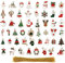 Belle Vous 50 tlgs Tannenbaumschmuck Figuren Set zum Aufhängen - Mini Weihnachtsbaumschmuck Figuren aus Legierung für DIY & Deko - Inkl. Weihnachtsmann, Schneemänner, Glocken, Schneeflocken & Mehr