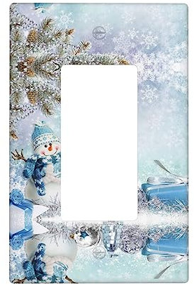 Bonito interruptor de luz decorativo de muñeco de nieve o placa de pared para toma de corriente, para interruptor de luz, atenuador, receptáculo