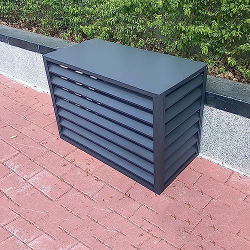 Klimaanlagen Abdeckung Aus Aluminium,Cover Schutzgitter Für Wärmepumpen,Abdeckung Klimaanlage Außengerät,Schutzgehäuse Aus Klimageräte Oder Wärmepumpe,Zum Verstecken Und Schutz Ihrer Klimaanlage (Col