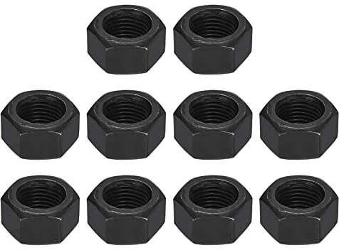 QUARKZMAN 1/2-10 de Paquete Hexagonales Tuercas, Carbono Acero Grado 8.8 Negro Óxido Hexagonal Tuerca para Tornillo Perno, 10 de Paquete