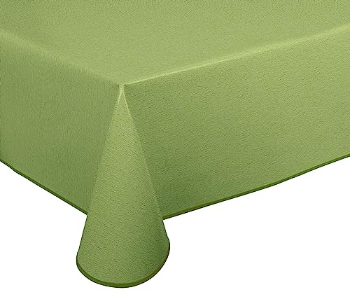 BEAUTEX Wachstuchtischdecke abwaschbar Leinenstruktur Grün Eckig 110x140 | Wasserundurchlässig, pflegeleicht, strapazierfähig, für Küche, Esszimmer, Balkon & Garten, ideal zum Basteln mit Kindern