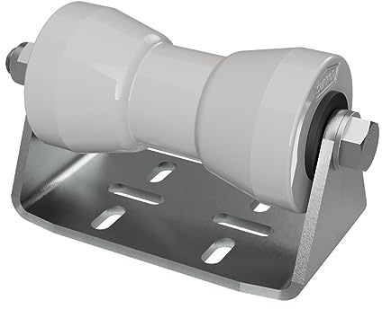 SUPROD Polyurethan Kielrolle mit Halter B Sliprolle Bootstrailer Sliphilfe verzinkt 160 mm, grau