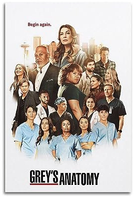 JEAM Grey's Anatomy Ästhetische Bilder, Deko für Schlafzimmer, Wandkunst, Poster, Albumcover, 30 x 45 cm, ohne Rahmen