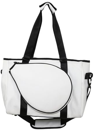 Harilla Tennis-Umhängetasche, Handtasche, leichtes Pack, tragbare Tennis-Tragetasche für Damen für Pickleball-Tennisschläger-Reisen, Weiß