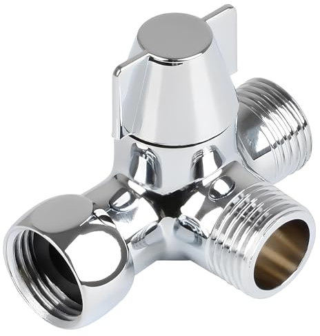 Dusche Adapter Umsteller, Messing Dusch Umstellventil, Umschaltventil Badezimmer, 3-Wege-Dusche Umschaltventil, G1/2Massives Messing Brause Umschalter, Chrom Poliert, für Duschspray, Toiletten, Bidet