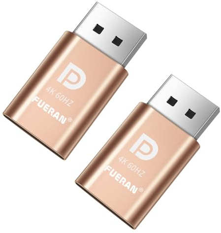 FUERAN DP - DisplayPort Display Emulator EDID Emulator Plug 2K (fit Headless 2560x1600@30Hz) 4K 4096x2160@60Hz Display Port Dummy Plug DisplayPort Compatible (4K-4096x2160@60Hz-2P)
