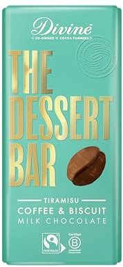 Divine Dessert Bar 38% Milk Chocolate Tiramisu with Coffee and Biscuit 180 g