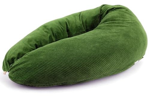 HOBEA-Germany Stillkissen 190 cm x 76 cm XXL Lagerungskissen Schwangerschaftskissen für Baby und Erwachsene Seitenschläferkissen Stillkissen mit Bezug aus Bio Baumwolle (Cord moosgrün)