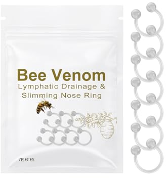 KHKINDPRO Nasenring mit Bienengift, Lymphdrainage, Bienengift, Lymphdrainage, schlankmachender Nasenring, Acryl, Kein Edelstein