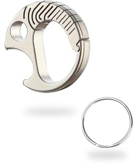 TIKIDESIGN TKKC1 Mini EDC Titan-Schlüsselanhänger, Schnellverschluss Mini Titan Karabiner-Schlüsselring, Mikro Karabiner Schlüsselhalter für Herren