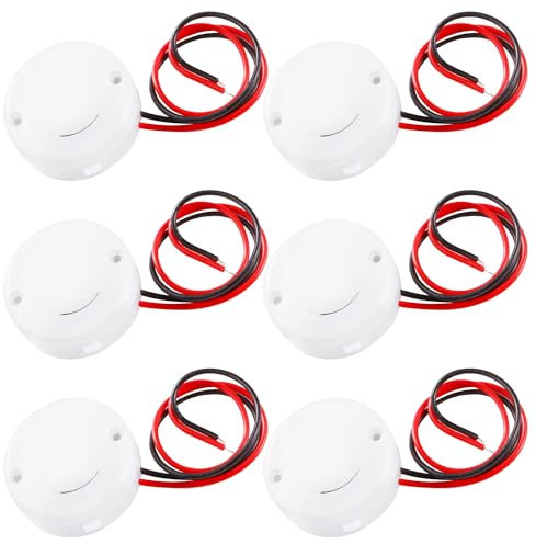 KUOQIY 6 Pièces Support de Pile Bouton Rond 2 x 3V CR2032, 3V 2 Boîtiers de Piles CR2032 avec Interrupteur, Support Pile Bouton Type de Fil de Plomb, Interrupteur Poussoir, Blanc