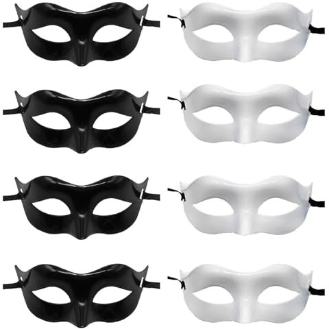 Eterspr 8 Stücke Halloween Maske, Maskerade Maske, Venezianische Maske für Damen Herren, Geeignet für Karnevalspartys, Rollenspiele, Halloween