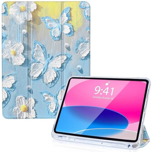 Vozehui Custodia per iPad Air 2024 da 11 pollici M2 iPad Air 6a/5a/4a generazione (2024/2022/2020), custodia per iPad da 11 pollici con portamatite, custodia per iPad 11 da 11 pollici Smart Auto Sleep