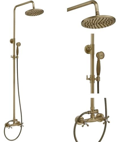 Bathfinesse Bathroom Outdoor Shower Fixture System Antique Brass