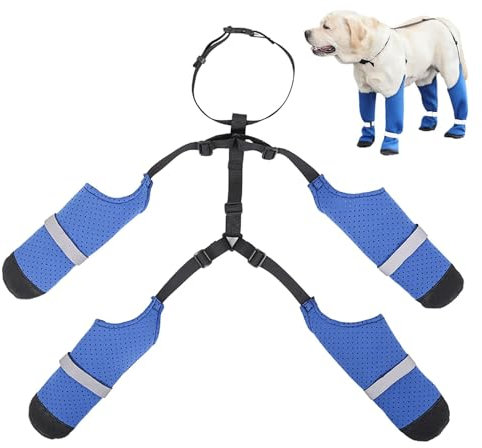Hosenträger für Hunde, Haustierschutzstiefel, Schneeschuhe, Polyester-Baumwolle, Hundegeschirr, Strapsstiefel für Hunde, wasserdicht, große Hunde, Regenstiefel mit Hosenträgern, einfach anzubringen,