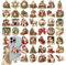 Adesivi natalizi, da strofinare sui trasferimenti per artigianato, adesivi da strofinare, adesivi natalizi, decalcomanie decorative, 50 adesivi vintage impermeabili per feste di Natale