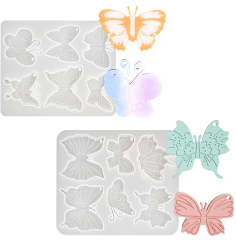SacJkt Silikonform Tiere Set, Silikonformen Gießformen,3D Schmetterling Resin Silikonform Tiere Für Kunsthandwerk und Dekorationen