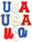 CHGCRAFT 3 Sets USA Letter Patches USA Chenille Patch Polyester Letter with Gold Glitter Edges Patches Iron on Letters for Clothing Jackets Bags Hat Sewing DIY Costume Decoration