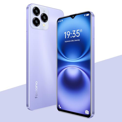 FOXIONO Teléfono Desbloqueado, Pantalla HD de 6,52 Pulgadas, 4GRAM + 64GROM / TF256GB, 4G LTE FDD, cámara de 5MP + 13MP, 4000mah, Chip de Alta Velocidad de 8 núcleos (9, Purple)