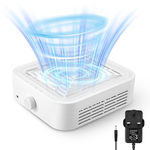 Gxpjycfob Nail Dust Collector, Nail Dust Extractor, 120W Powerful Suction, Professional Vacuum Fan Collector with Reusable Filter, Manicure Tech Fan Extractor for Acrylic Polishing, Salon & Home