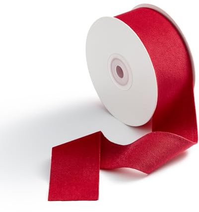 CHUQING Schleifenband Rot Samt Geschenkband Breit Samtband Zierband zum Nähen Samtschleife Dekoband,38 mm x 9 m