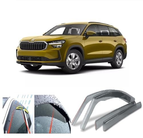 AC WOW 4 x Windabweiser für Skoda KODIAQ 2023 2024 2025 2026 Acrylglas Seitentür Fenster Wetterschutz Regenschutz