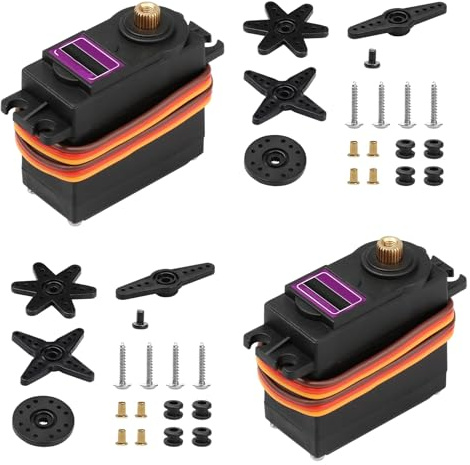 HAXIHA 2Pièces Micro Servomoteur Numérique,Servomoteur à Engrenage en Métal,Élevé Précision Kit de Moteur Micro Servomoteur,pour Arduino Modélisme Robot Bras Avion RC Voiture Bateau Contrôle